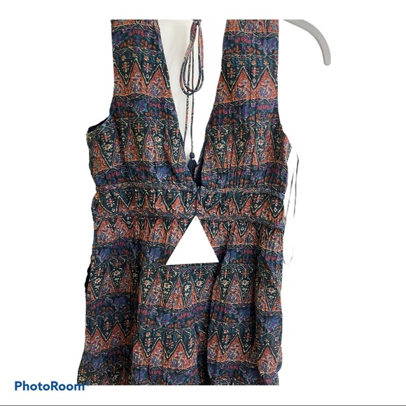 NWT lost+Wander wide leg boho floral jumpsuit Size Small dark colors - Picture 7 of 9